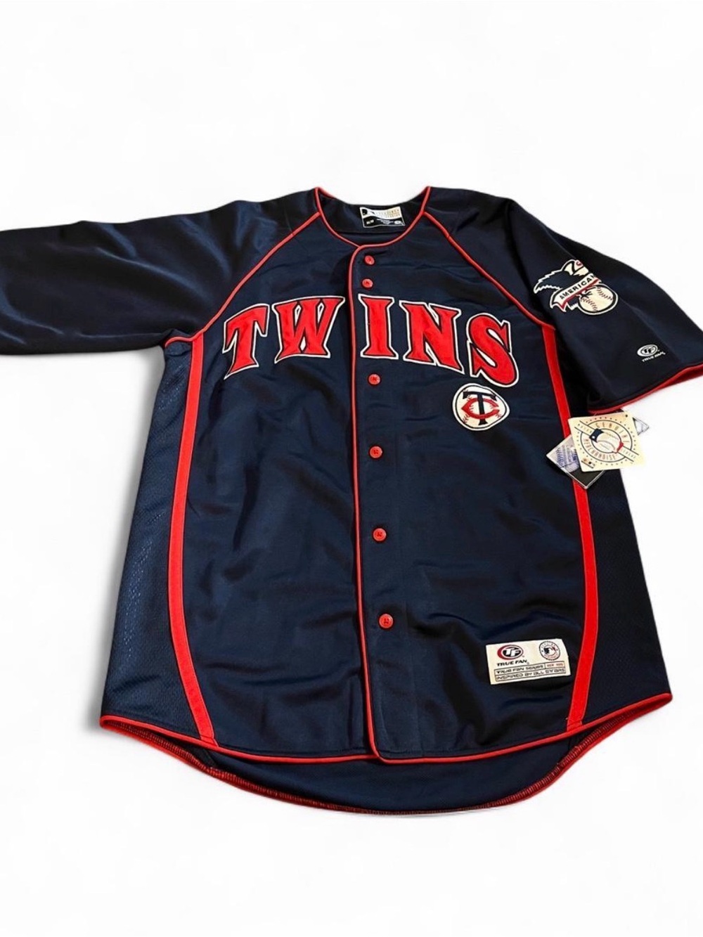Minnesota Twins MLB Mens Jersey M Navy Red Baseball True Fan NWT